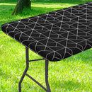 Ljojo 30x72inch Elastic Waterproof Rectangle Table Cover for Home Party & Outdoor