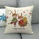 Easter Bunny Eggs Printed Pillow Covers 45x45cm - Ljojo Easter Decorations