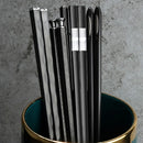 Ljojo Metal Chopsticks Set: Japanese & Chinese Sushi Alloy Non-slip Reusable Sticks