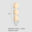 LED Floor Lamp Modern Chrome Metal White Acrylic Ball Lights - Ljojo