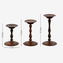 Ljojo Medieval Walnut Candlestick Ornaments - Hand-Turned French Wooden Table Atmosphere Holder