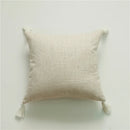 Ljojo Linen Tassel Pillow Cover 45*45cm - High-end Office Sofa Car Decor