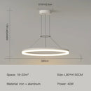 Modern Black LED Pendant Lamp Ring Chandelier Lighting Fixture by Ljojo for Living Room Kitchen Dining Bedroom