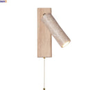 Ljojo LED Wall Light Indoor Up Down Rotate Yellow Travertine Wood Reading Lamp