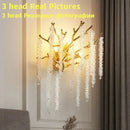 Ljojo Luxury Gold Crystal Wall Lamp for Living Room Bedroom Kitchen Stairs