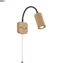 Ljojo LED Wall Lamps Indoor Art Square Round Ash Wood Lampshade Stair Light