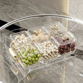 Ljojo 4/6 Grids Plastic Food Tray Dual Handle Snack Fruit Organizer