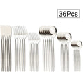 Ljojo 36-Piece Stainless Steel Cutlery Set for Western Kitchen Dinnerware