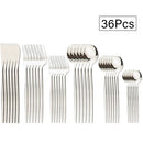 Ljojo 36-Piece Stainless Steel Cutlery Set for Western Kitchen Dinnerware