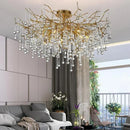 Gold LED Crystal Chandelier - Nordic Luxury Large Ceiling Light for Living Room by Ljojo