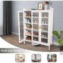 Ljojo™ 5-Tier Metal Shoe Storage Cabinet with 3 Doors - Closet Organizer