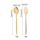 Ljojo 12Pcs Gold Mirror Stainless Steel Fork Spoon Set for Kitchen Dinnerware