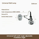 Nordic Robotic Arm Bedroom Metal LED Wall Lamp Medieval Vintage Industrial by Ljojo