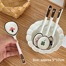 Ceramic Kawaii Spoon Set by Ljojo: Hand Painted Long Handle Soup & Dessert Spoons