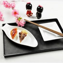 Ljojo Melamine European Rectangle Plate Set Glossy Wood Grain Finish