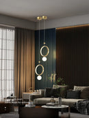 Ljojo Luxury Gold Ring LED Pendant Light for Home Decor