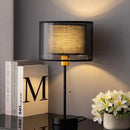 American Fabric Table Lamp Luxury Gold Black Decor for Living Room by Ljojo