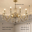American Luxury Style Candle Chandelier with K9 Crystals - Elegant Pendant Lights by Ljojo