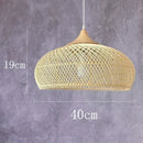 Wabi-sabi Rattan Pendant Chandelier - Japanese Style Bamboo Lighting for Living Room - Ljojo