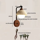 Ljojo LED Wall Lamp Yellow Travertine White Glass Living Room Bathroom Mirror Light