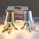 Ljojo Little Golden Man Table Lamp for Living Room, Bedside, or Children's Room