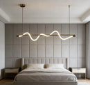 Medieval Bauhaus LED Pendant Lights | Winding Linear Coiling Chandelier for Living Room by Ljojo