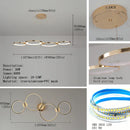 Living Room Chandelier: Dimmable Gold LED Pendant Light by Ljojo