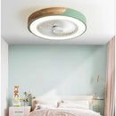 Ljojo 52CM Green Wood Ceiling Fan Light With Remote Control for Bedroom Dining Room