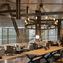American Retro E14 Led Pendant Lights: Black Metal Chandelier by Ljojo for Living Room & Stairs