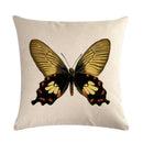 Butterfly Cotton Linen Throw Pillow Cover for Home & Car Decor - Ljojo