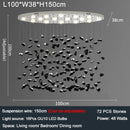 Ljojo LED Glass Ceiling Chandelier for Hotel Lobby Restaurant Art Lighting Fixtures