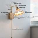 Ljojo LED Wall Light Mirror Ceramic Glass Wood Decor Home Lighting