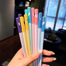 Ljojo Love Chopsticks: Reusable Alloy Korean Sushi Chopsticks, Non-Slip, 5 Pairs