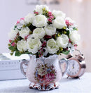 Ljojo™ Ceramic Vase & Flower Arrangement Set - Home Decor Crafts