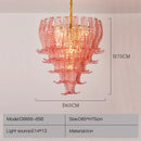 Ljojo Luxurious Pink Glass Chandelier for Living Room, Bedroom, and Dining Room