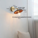 Ljojo LED Walnut Wood Wall Lamp Sconce, Modern Japanese Style, Pull Chain Switch