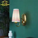French Design Medieval Gold Lustre Wall Lamp LED E14 by Ljojo - Retro Fabric Art Decor Bedroom Background