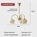 Chandelier Cream Resin Flower Bud LED Lamp - American Retro Rustic Copper - Ljojo