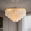Ljojo All-copper Living Room Chandelier Luxurious Marble Dining Room Lighting Fixtures