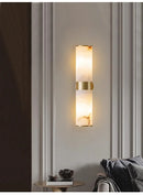Luxury Alabaster Marble Wall Lamp: Modern Spanish Copper Sconce for Living Room by Ljojo