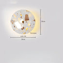 Ljojo LED Wall Lamp - Nordic Modern Design with Pull Chain Switch, Terrazzo Pattern for Living Room, Bathroom, Stair Lights