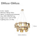Modern Glass Chandelier LED Pendant Light for Dining Room by Ljojo