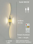 Ljojo LED Double Curve Wall Sconces Remote Control Bedside Lamp