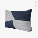 Ljojo Luxury Gray & Blue Sofa Cushion with Stitching, Square Hotel Pillow