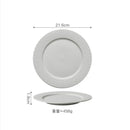 Ljojo Matte Ceramic Steak Plate Dessert Pasta Serving Dish Circular Flat Tableware
