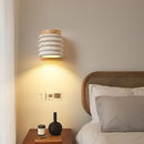 Ljojo LED Pull Chain Wall Light in Yellow Travertine Wood Finish