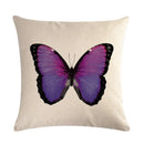 Butterfly Cotton Linen Throw Pillow Cover for Home & Car Decor - Ljojo