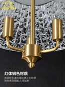 French Medieval Water Pattern Glass Copper Pendant Light LED E14 American Retro Hanging Lamp