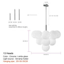 Modern Ball Restaurant Glass LED Chandelier Cream Style Home Decor Hanging Lamp by Ljojo