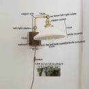 Ljojo LED Wall Sconce Pull Chain Switch Copper Ceramic Nordic Stair Light Fixtures